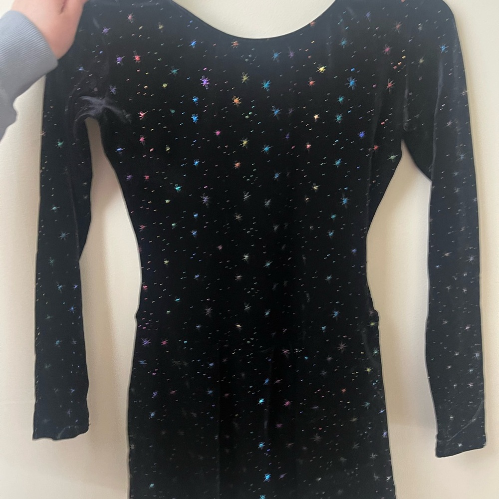 Elegant Black Starry Women's Figure Skating/Dance Dress